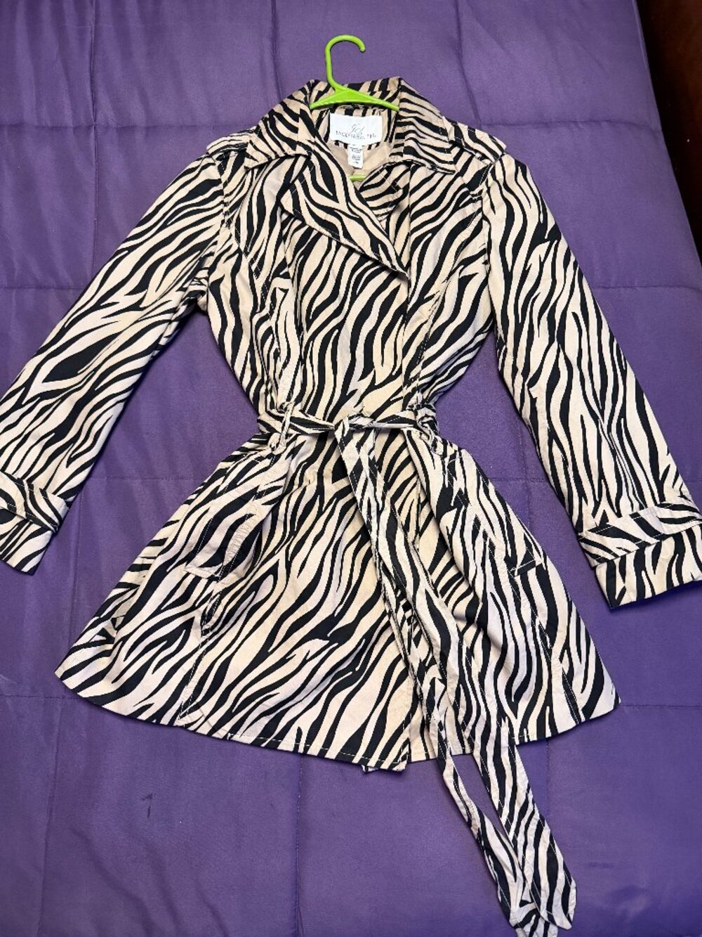 Zebra Print Trench Coat